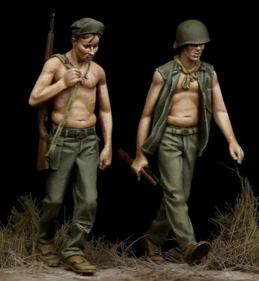 US Marine Corps soldiers WW II